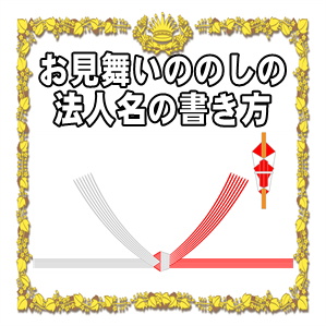 入院や病気のお見舞いののしの法人名の書き方や水引を解説
